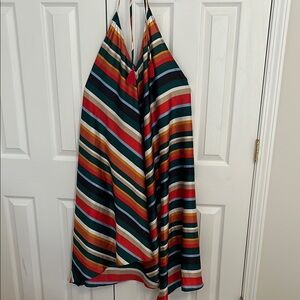 Multicolor Striped Halter Dress